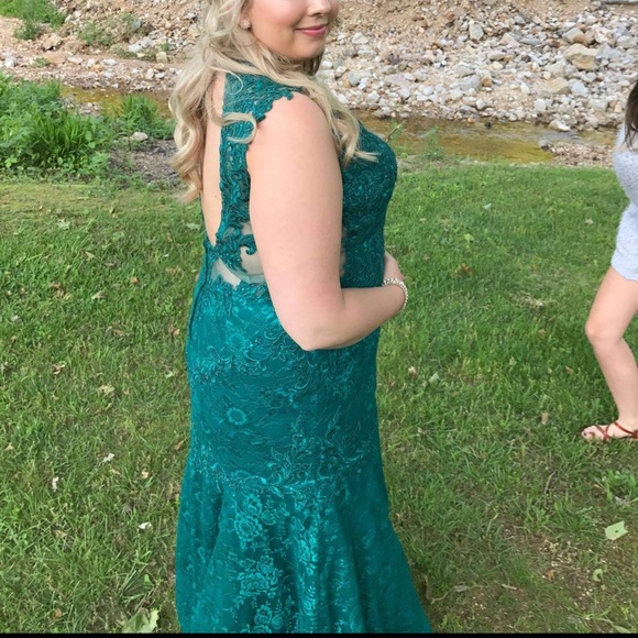 Green Backless Formal Dress - Picture 3 of 5